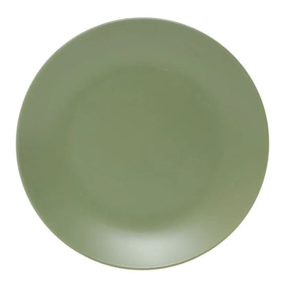 Plato verde de la vajilla GIBSON HOME, vista superior para servir en la mesa