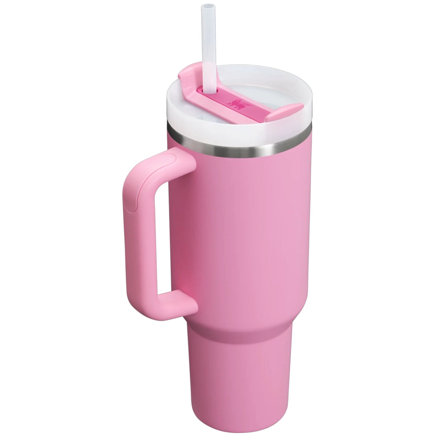 Vaso Stanley Quencher 40 oz Honduras en color rosa con tapa y sorbete para mantener las bebidas frías