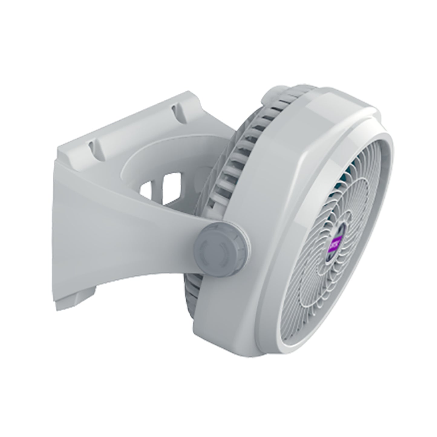 ventilador blanco montado en pared, ideal para espacio reducido