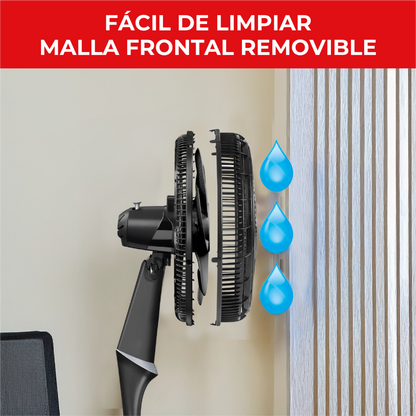 Ventilador pedestal 18 pulgadas SAMURAI con malla frontal removible para fácil limpieza