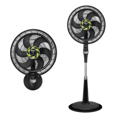 Ventilador silencioso negro en pie y de pared, ideal para casa y oficina