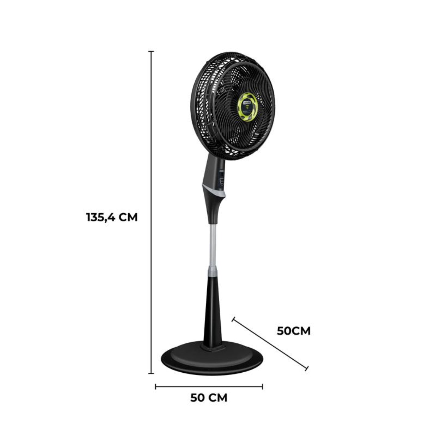 Ventilador silencioso negro de pie, ideal para el hogar y oficina