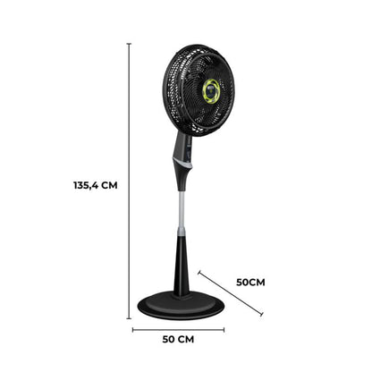 Ventilador silencioso negro de pie, ideal para el hogar y oficina