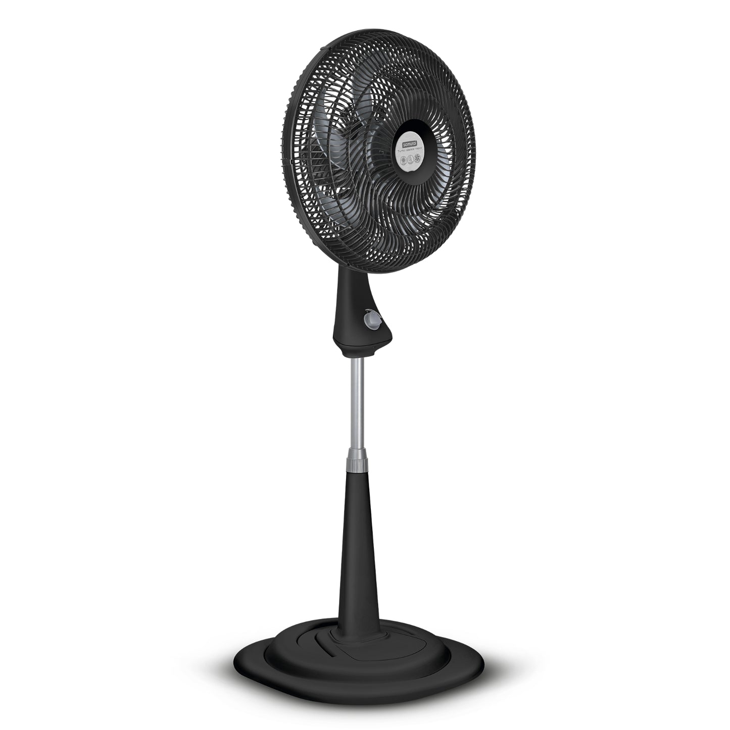 ventilador silencioso negro, vista lateral, hogar