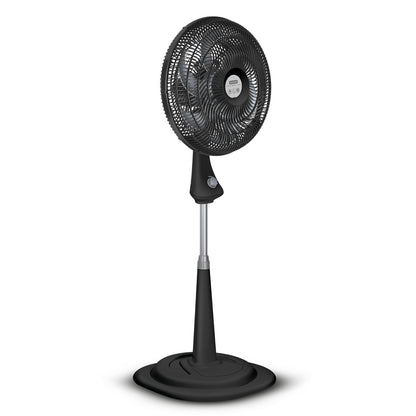 ventilador silencioso negro, vista lateral, hogar
