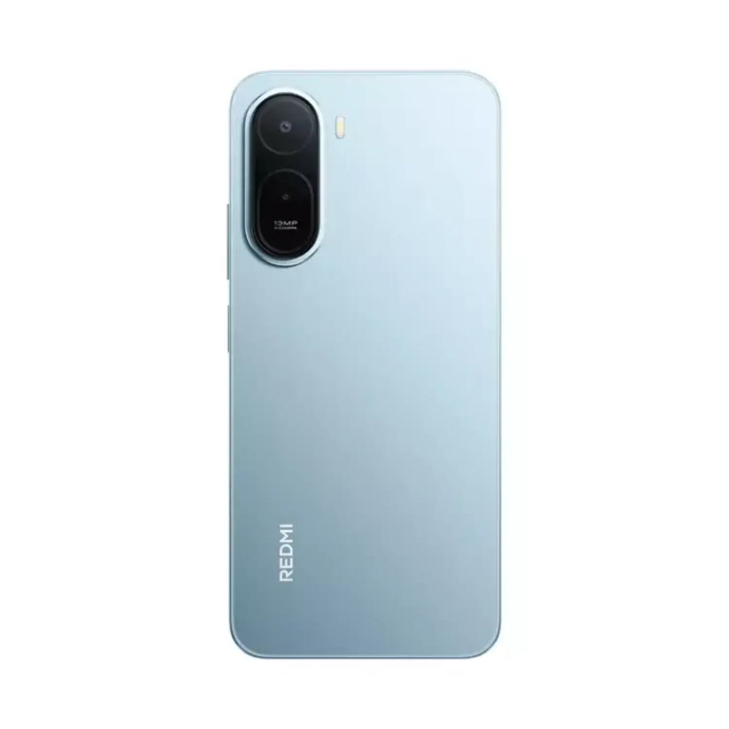 Smartphone Xiaomi Redmi color azul, vista posterior con cámara y logo