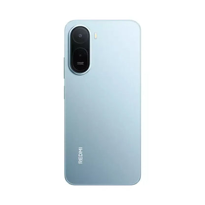 Smartphone Xiaomi Redmi color azul, vista posterior con cámara y logo