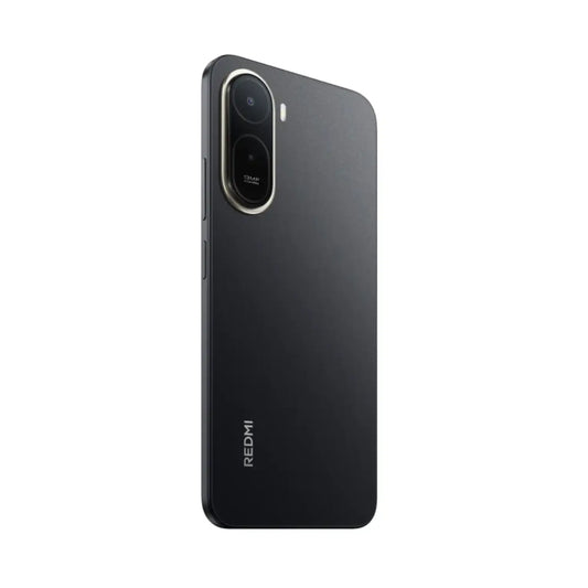 Xiaomi Redmi teléfono negro, vista trasera, diseño moderno