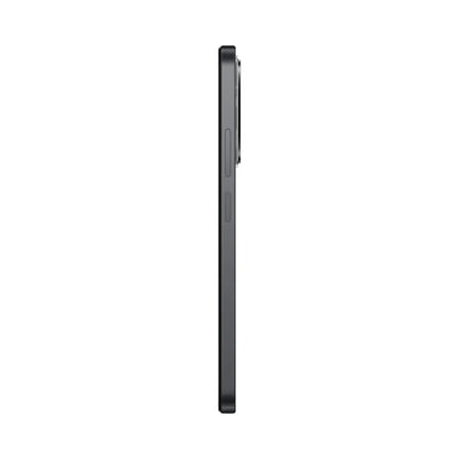 Teléfono Xiaomi negro vista lateral, diseño delgado y moderno