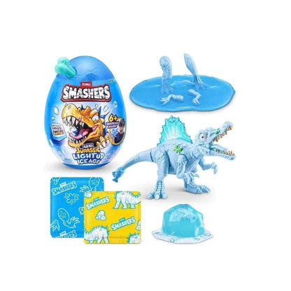 Huevo Smashers azul con dinosaurio y artículos sorpresa, vista frontal