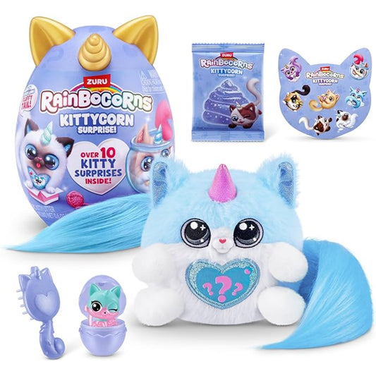 Juguete Kittycorn Zuru con sorpresa, peluche azul y accesorios incluidos